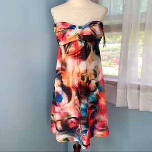 NWT Becca Strapless Watercolor Swirl Swimsuit Cover-up